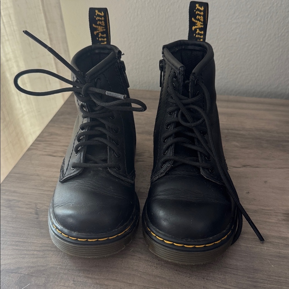 Dr. Martens Black Boots with Yellow Accents